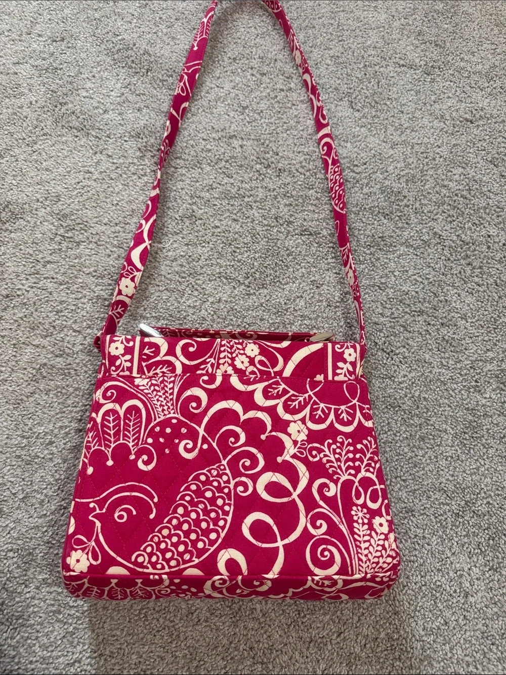 Vera Bradley Pink and Cream Crossbody Shoulder Bag